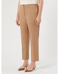 Marina Rinaldi - Pantalon Droit En Toile De Pure Laine - Lyst