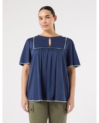 Marina Rinaldi - T-Shirt Aus Jersey Mit Stickerei - Lyst