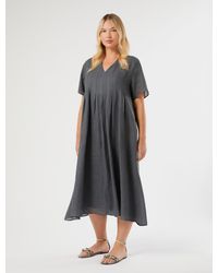Marina Rinaldi - Kleid Aus Ramie-Twill - Lyst