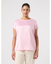 Marina Rinaldi - T-Shirt Aus Jersey Und Satin - Lyst