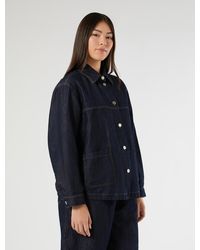 Marina Rinaldi - Veste En Toile Denim De Coton Et Lin - Lyst