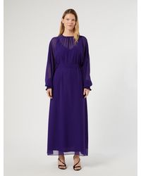 Marina Rinaldi - Robe En Georgette Avec Broderie - Lyst