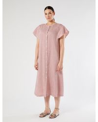 Marina Rinaldi - Robe Longue En Toile De Lin Et Soie - Lyst