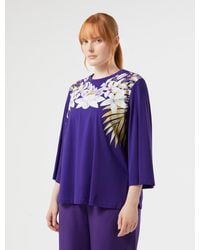 Marina Rinaldi - T-Shirt Aus Bedrucktem Jersey - Lyst
