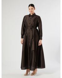 Marina Rinaldi - Hemdblusenkleid Aus Seidenorganza - Lyst