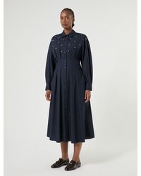 Marina Rinaldi - Robe En Popeline Avec Broderie - Lyst