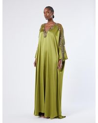 Marina Rinaldi - Robe Caftan En Satin Avec Broderie - Lyst