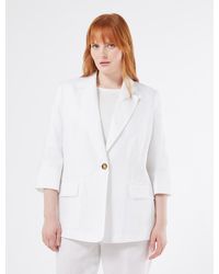 Marina Rinaldi - Veste Blazer En Toile De Lin - Lyst
