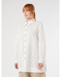 Marina Rinaldi - Tunique En Toile De Lin Avec Broderie - Lyst