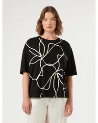 Marina Rinaldi - T-Shirt En Jersey De Coton Imprimé - Lyst