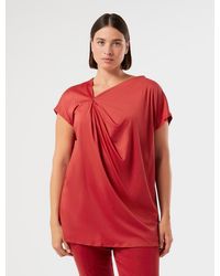 Marina Rinaldi - T-Shirt En Jersey Avec Drapé - Lyst