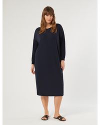 Marina Rinaldi - Kleid Aus Jersey Mit Stretchanteil Und Strick - Lyst