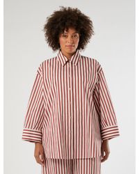 Marina Rinaldi - Chemise À Rayures En Coton - Lyst