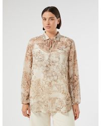 Marina Rinaldi - Chemisier En Georgette Imprimée - Lyst
