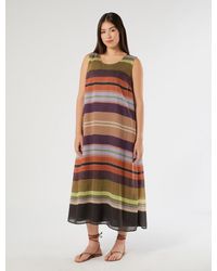 Marina Rinaldi - Robe Longue En Tencel Imprimé - Lyst