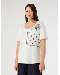 Marina Rinaldi - T-Shirt En Jersey Avec Poche Poitrine - Lyst
