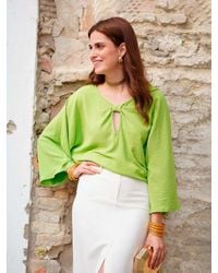 Mariquita Trasquilá - Blusa Fluida Nudo Escote - Lyst