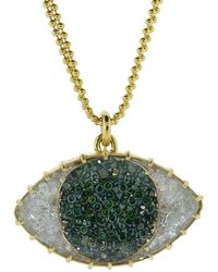 Renee Lewis Green And White Diamond Third Eye Shake Necklace - Multicolour