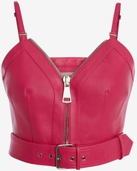 Alexander McQueen Zipped Leather Corset - Pink