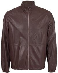 Eleventy Leather Jacket - Brown