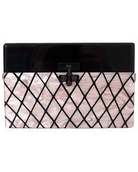 Edie Parker Small Trunk Fishnet Clutch - Black