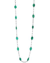 Fred Leighton Emerald Bead Invisible Link Necklace - Multicolour
