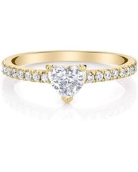 Anita Ko - Me/you Heart Diamond Pave Ring - Yellow Gold - Lyst