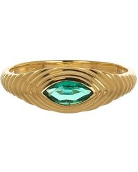 Yi Collection Emerald Pyramid Eye Ring - Multicolour