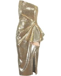 Pamella Roland Gold Liquid Sequin Dress - Metallic