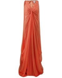 Pamella Roland Full Drape Chiffon Gown - Orange