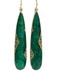 Yossi Harari Emerald Slice Lace Earrings - Multicolour