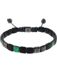 Shamballa Jewels Emerald Onyx Lock Bracelet - Multicolour