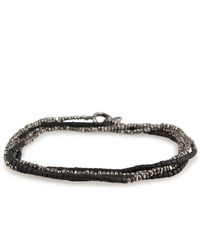 M. Cohen Mini Afghan Black Bead Horizon Bracelet/necklace - Metallic