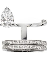 Repossi Serti Sur Vide Pear Shape Diamond Ring - Metallic