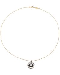 Fred Leighton Diamond Collet Cluster Pendant Necklace - Metallic