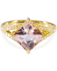 Yi Collection Morganite And White Diamond Star Ring - Metallic