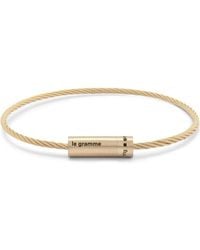 Le Gramme 11g Brushed Yellow Gold Cable Bracelet - Metallic