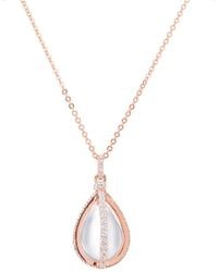 Carbon & Hyde Pearl Cage Necklace - Rose Gold - Metallic