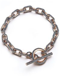 WALTERS FAITH Saxon Blue Sapphire Chain Link Toggle Bracelet - Metallic