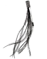Lanvin Crystal And Feather Pin - Black