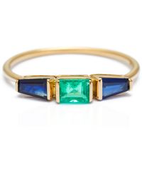 Yi Collection Blue Sapphire & Emerald Triplet Ring
