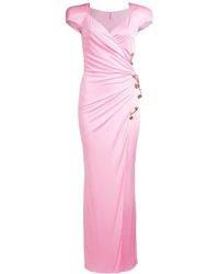 Versace Short Sleeve Jersey Gown - Pink