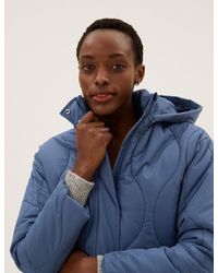 Marks & Spencer Recycled Thermowarmthtm Quilted Coat - Blue