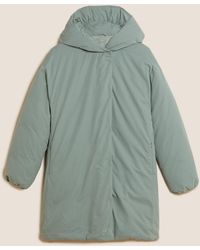 Marks & Spencer Feather & Down Stormweartm Hooded Duvet Coat - Green