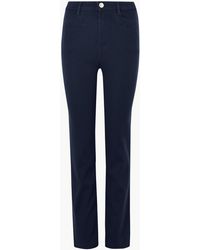 sateen roma rise straight leg jeans