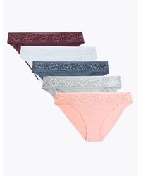 M/&S BEAUTIFUL RED WITH GOLD BOW AND SPARKLE MARKS AND SPENCER BIKINI KNICKERS