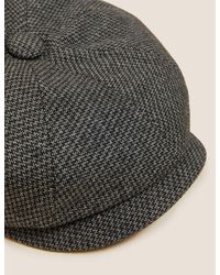 Marks & Spencer Dogstooth Baker Boy Hat With Thermowarmthtm - Grey