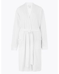 white jersey dressing gown