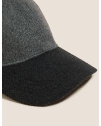 Marks & Spencer Wool Blend Block Baseball Cap - Grey