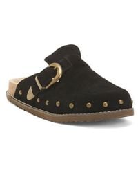 Marshalls - Suede Bronco Slip On Studded Mules With Oversized Buckle For - Lyst